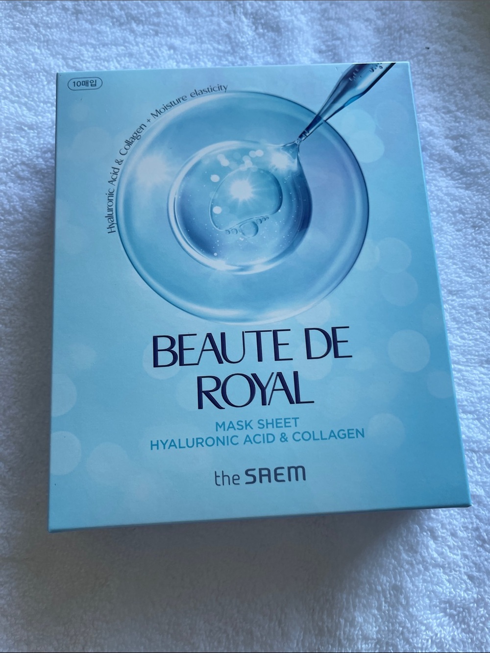 BeAute De Royal Hyaluronic Acid & Collagen Mask Sheet - Light Blue